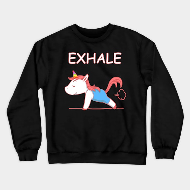 Yoga Unicorn Exhale Crewneck Sweatshirt by tshirttrending